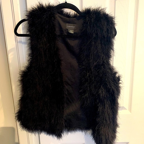 Club Monaco Black Feathered Vest - Picture 1 of 3